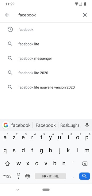 Saisissez le nom de l'appli et sélectionnez Rechercher