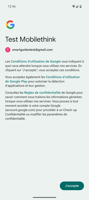 Sélectionnez J'accepte