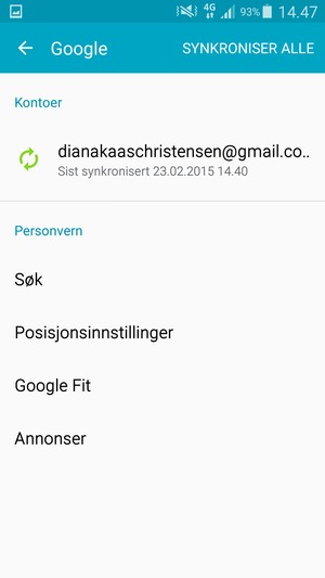 Velg kontoen din