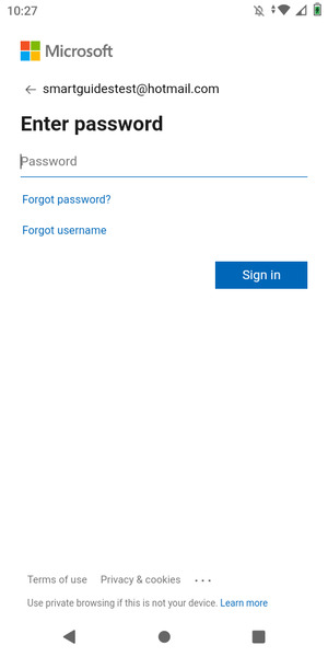 Enter your password and select Sign in