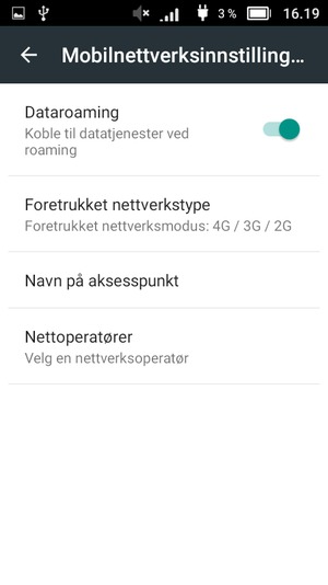 Slå Dataroaming på eller av