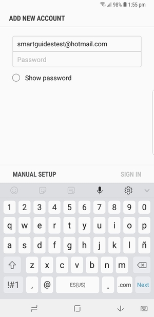 Enter your Hotmail address and select Next