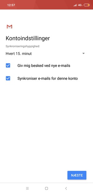 Vælg NÆSTE