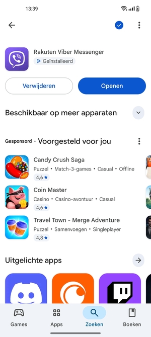 Selecteer Openen