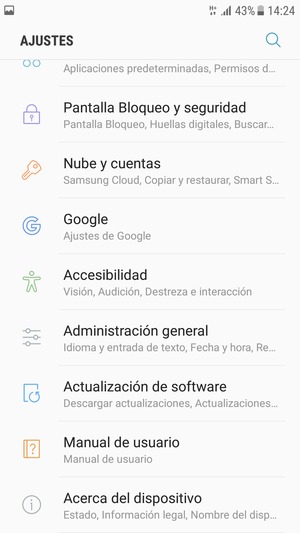 Desplácese y seleccione Actualización de software