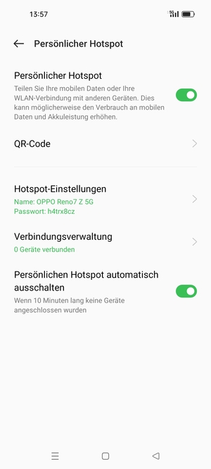 Ihr Handy ist jetzt für die Verwendung als Modem eingerichtet