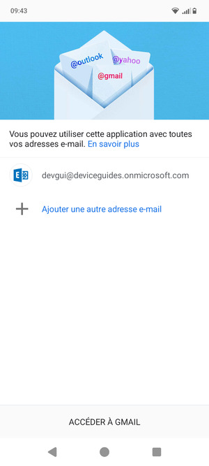 Sélectionnez ACCÉDER À GMAIL
