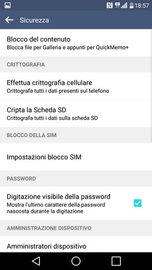 Seleziona Impostazioni blocco SIM