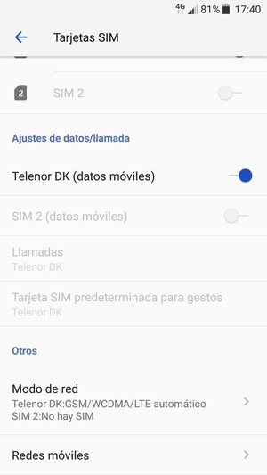 Desplácese y seleccione Redes móviles