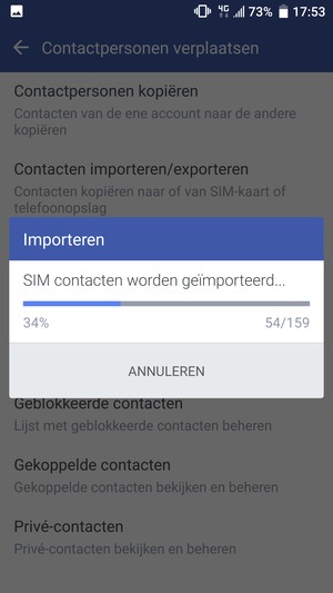Uw contactpersonen worden opgeslagen naar uw Google-account en naar uw telefoon de volgende keer dat Google gesynchroniseerd wordt.