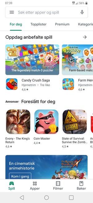 Velg søkefelt