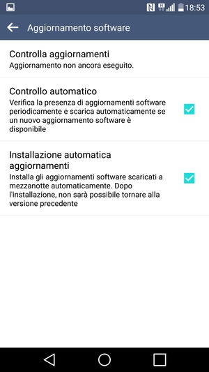 Seleziona Controlla aggiornamenti
