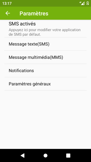 Sélectionnez Message texte(SMS)