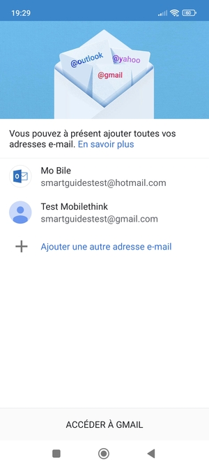 Sélectionnez ACCÉDER À GMAIL