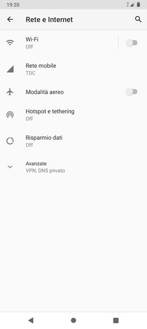 Seleziona Rete mobile
