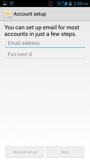 Enter your E-mail address and password. Select Next