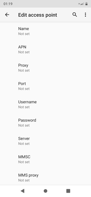 Enter MMS information