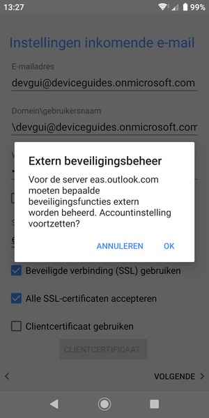 Selecteer OK