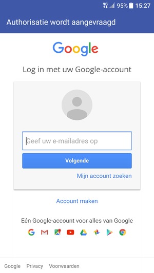 Voer uw e-mailadres in en selecteer Volgende
