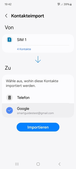 Wählen Sie Importieren