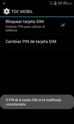 Su PIN de la tarjeta SIM ha sido cambiado