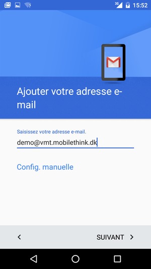 Saisissez votre adresse e-mail et sélectionnez SUIVANT
