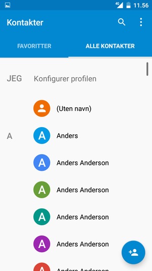 Velg menyknappen