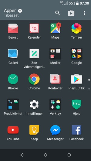 Velg Innstillinger