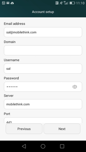Enter Exchange server address and select Next