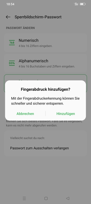Wählen Sie die gewünschte Option