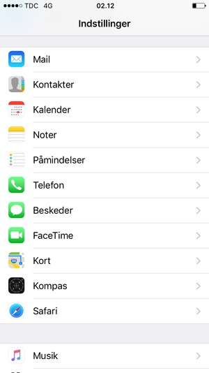 Scroll til og vælg Kontakter