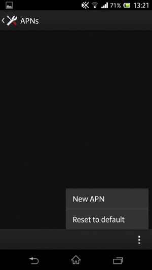 Select Reset to default