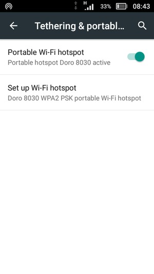Your phone is now set up for use as a modem