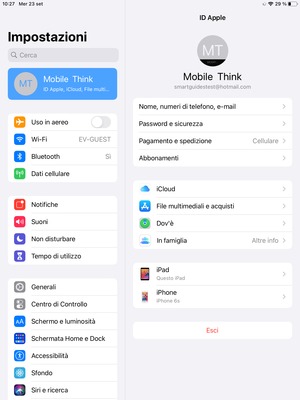 Seleziona Apple ID, iCloud, File multi... e poi iCloud