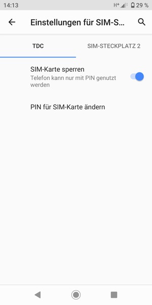 Wählen Sie Public und wählen Sie PIN für SIM-Karte ändern