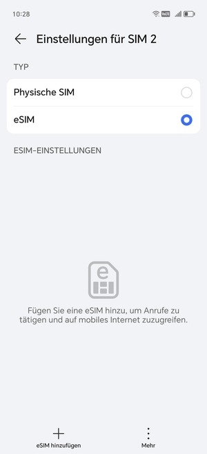 Wählen Sie eSIM hinzufügen