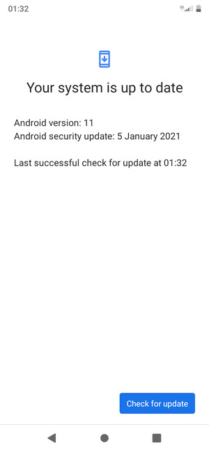 If your phone is up to date, you will see the following screen