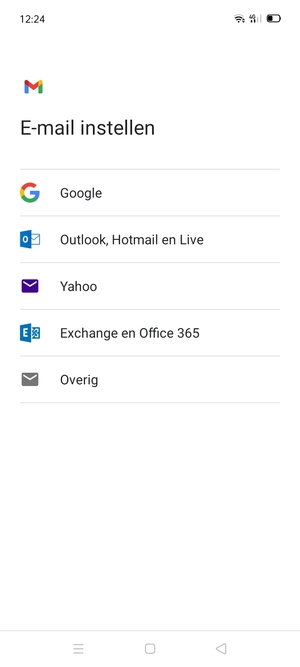 Selecteer Exchange en Office 365