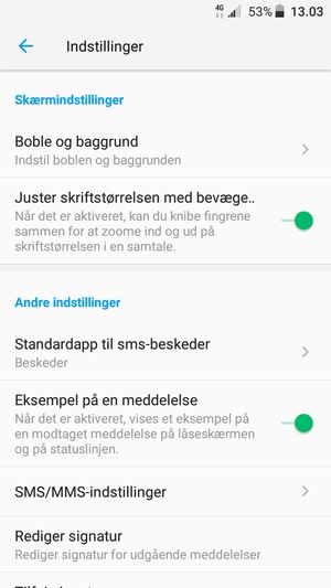 Vælg SMS/MMS-indstillinger