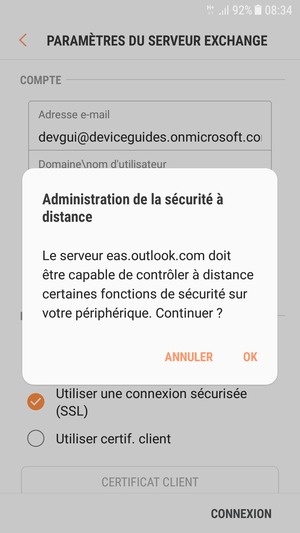 Sélectionnez OK
