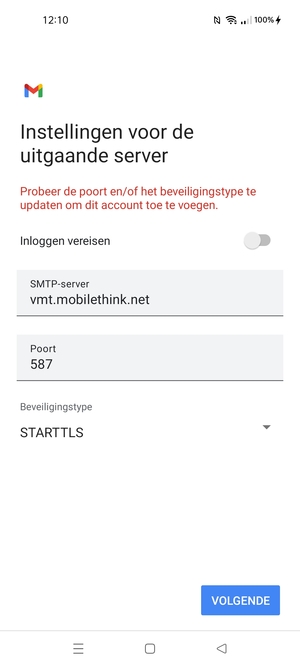 Selecteer Beveiligingstype