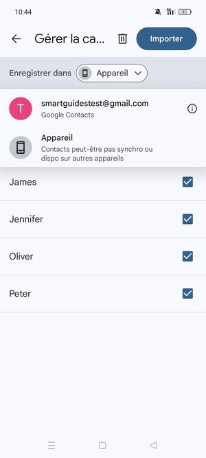 Sélectionnez votre compte Google