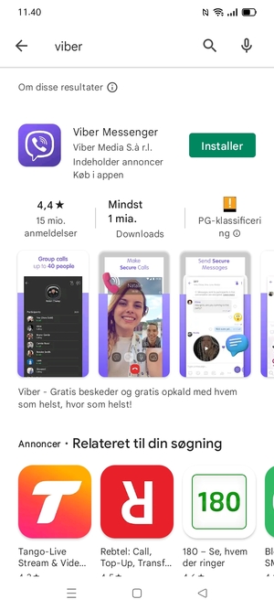 Vælg appen
