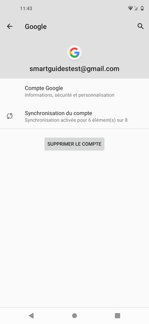 Sélectionnez Synchronisation du compte