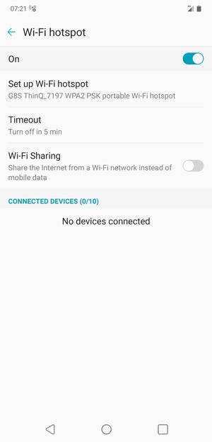 Your phone is now set up for use as a modem