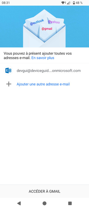 Sélectionnez ACCÉDER  À GMAIL