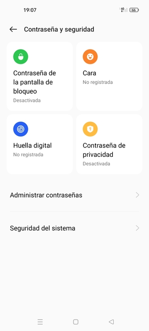 Para activar su bloqueo de pantalla, vaya al menú  Contraseña y seguridad y seleccione Contraseña de la pantalla de bloqueo