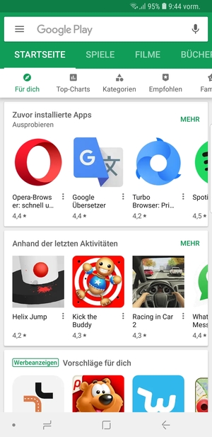 Wählen Sie die Suchleiste