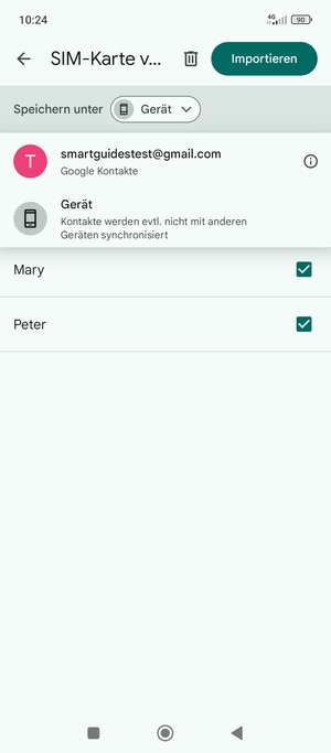Wählen Sie Ihr Google Konto