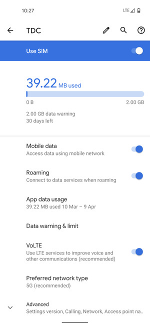 Turn Roaming on or off